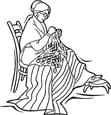 Betsy Ross  Coloring Page